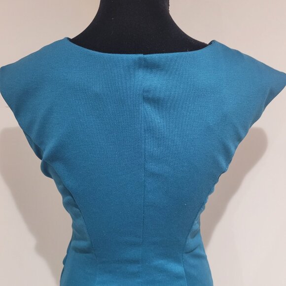 Kaffe Women's India Pencil Dress Size Small Turquoise Business Casual Bodycon - Picture 2 of 12